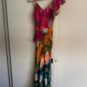 FARM Rio Pink and Orange Floral Maxi Dress